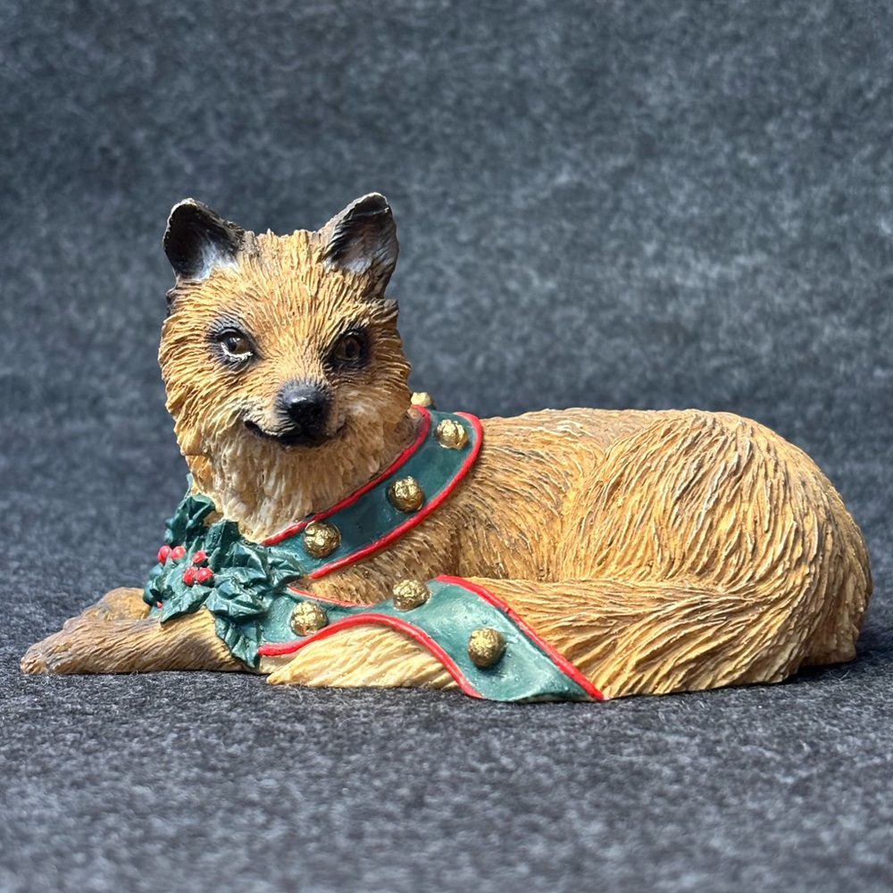 Fox w/Green & Red Accents - silver deer Charming Animals Collection by Tom Rubel